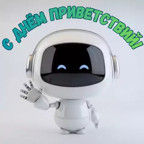 Оригинальная открытка с Днём приветствий