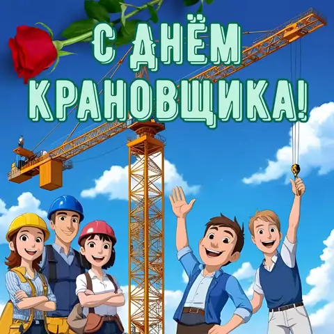 Оригинальная открытка с Днём крановщика