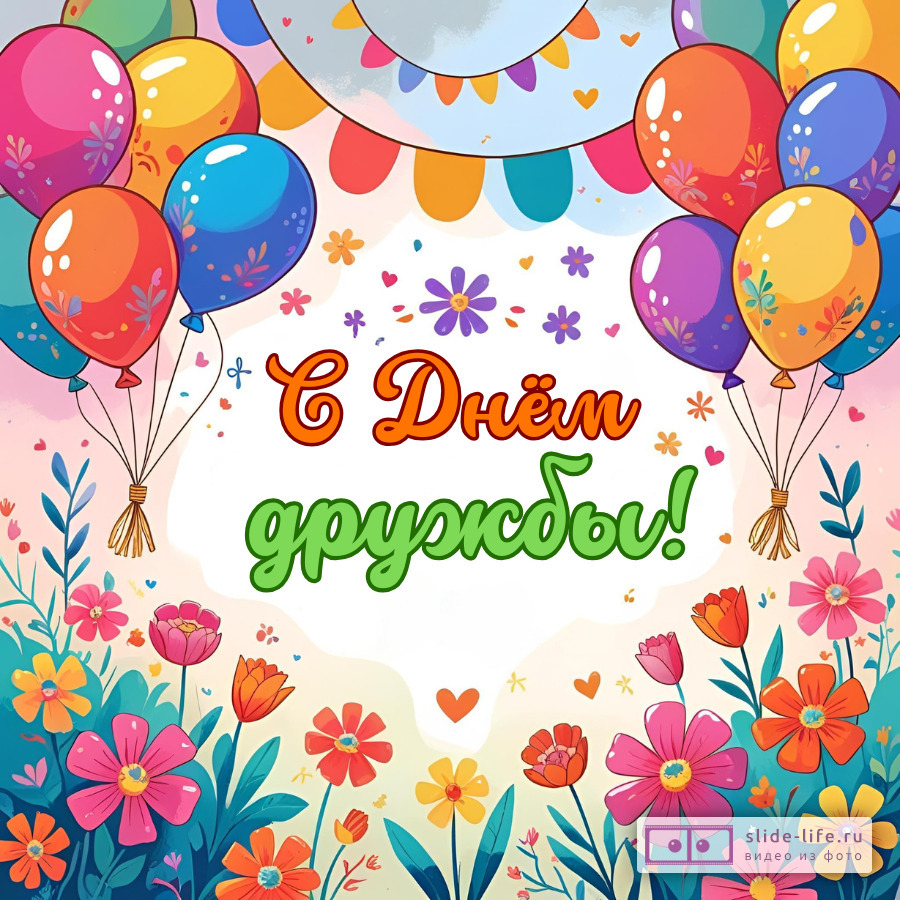 Оригинальная открытка с Днём дружбы