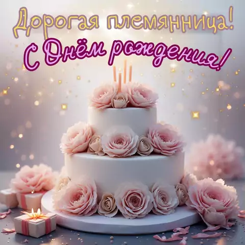 Красивая открытка на день рождения племяннице