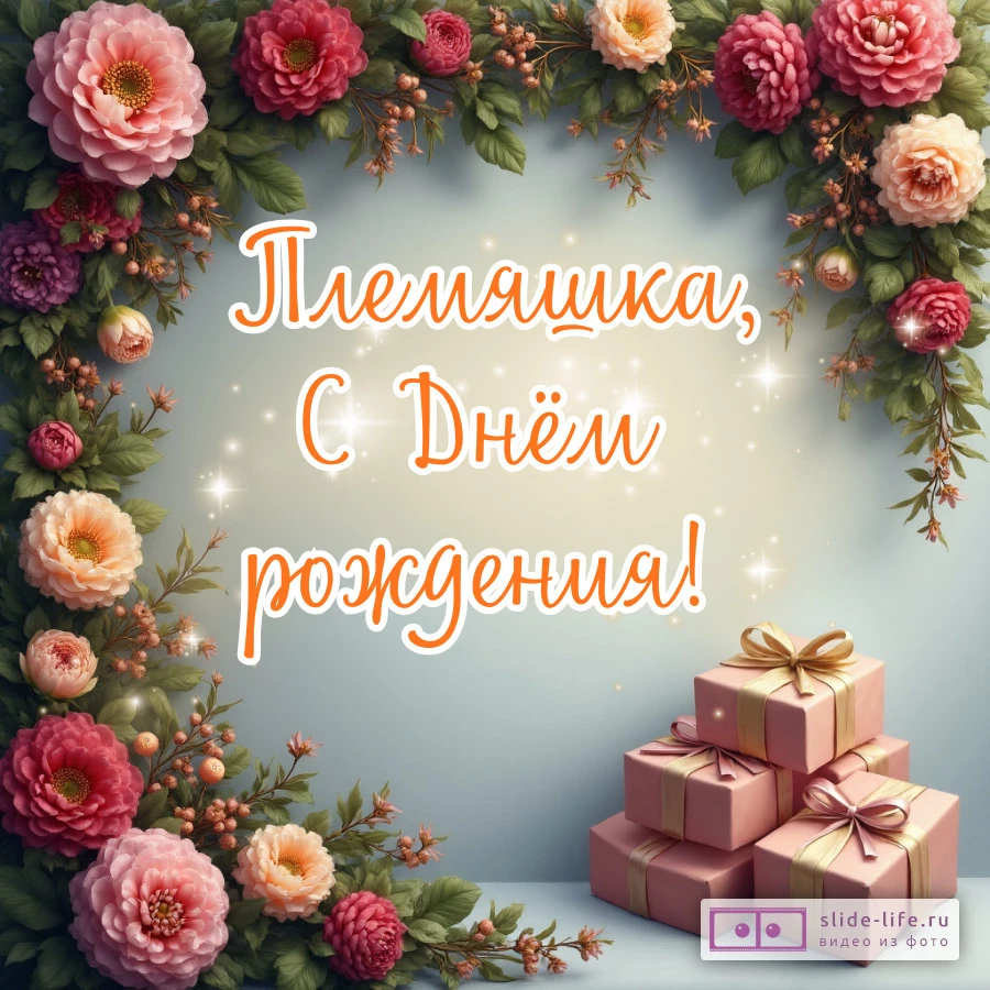 Открытка с днем рождения для племянницы