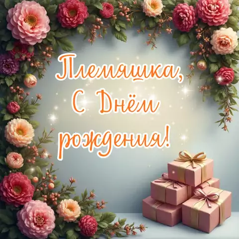 Открытка с днем рождения для племянницы