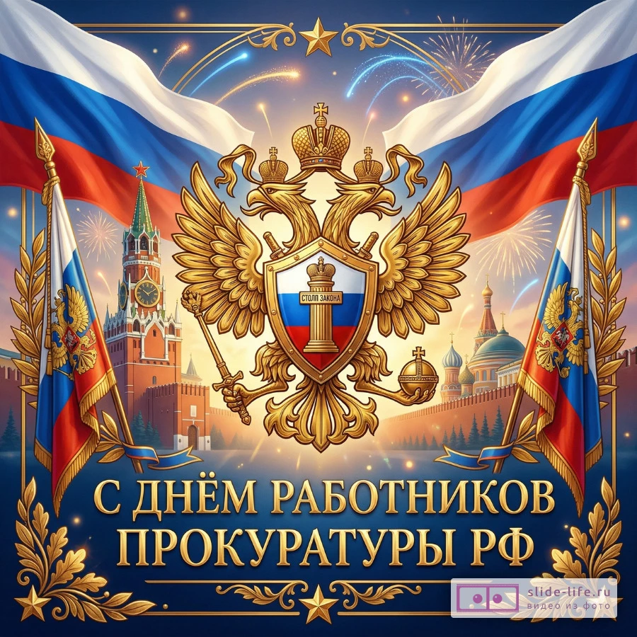 Красивая открытка с Днём работника прокуратуры