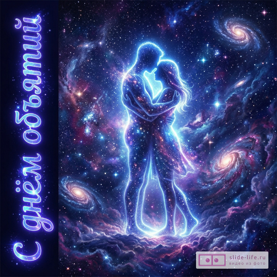 С днём объятий — красивая открытка с текстом и пожеланием