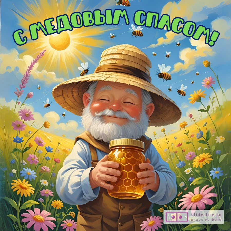 Красивая открытка с Медовым спасом