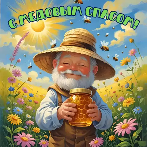 Красивая открытка с Медовым спасом