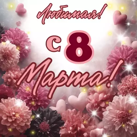 Открытка с международным женским днем любимой