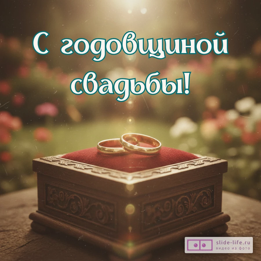 Простая открытка с годовщиной свадьбы