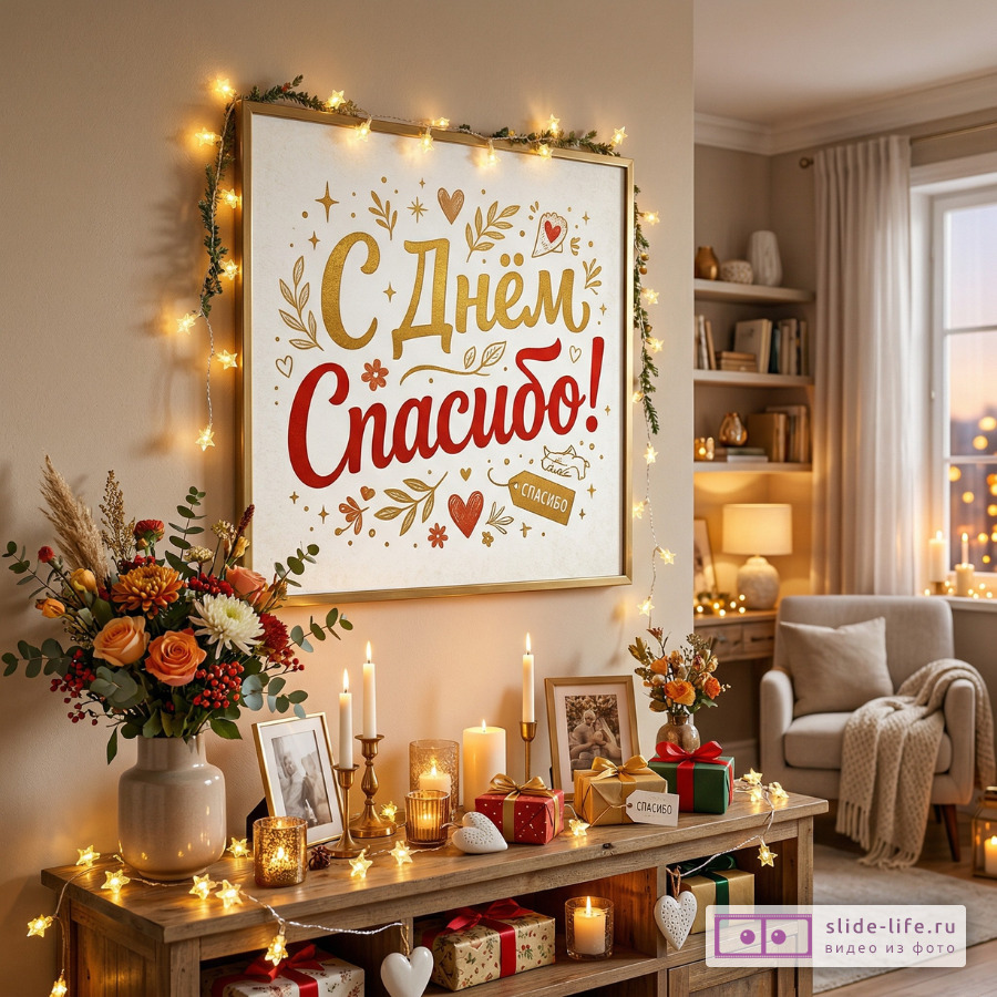 Бесплатные открытки на День Спасибо для друзей и близких