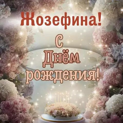 Жозефина, с Днём рождения! Красивая открытка