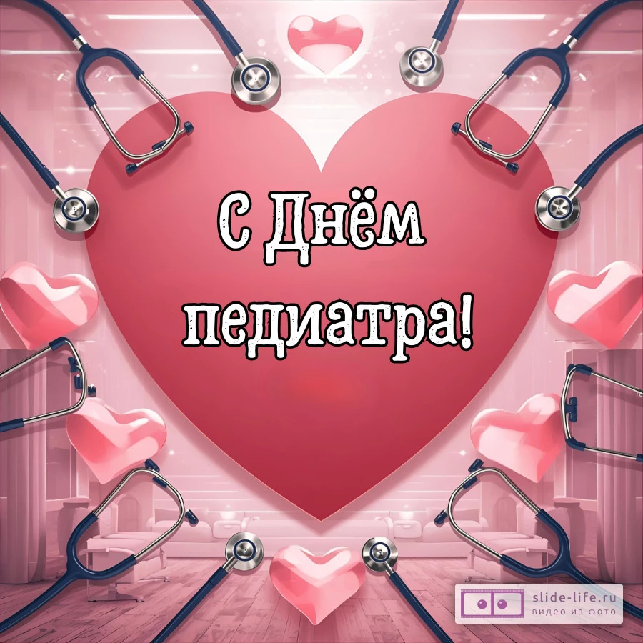 Красивая открытка с Днём педиатра