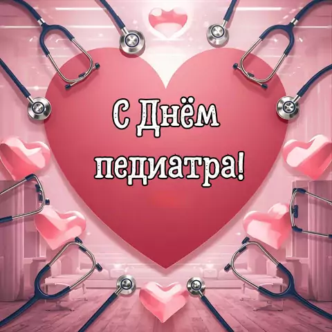 Красивая открытка с Днём педиатра