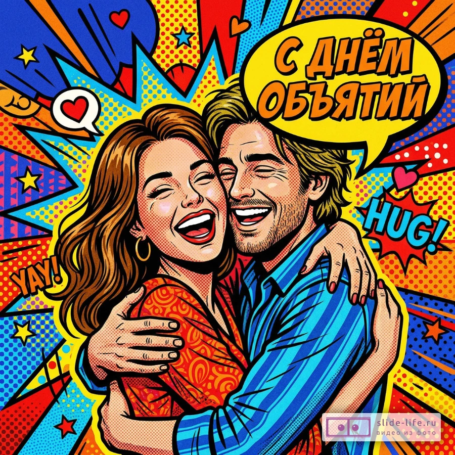 Бесплатная открытка ко Дню объятий — скачать картинку в хорошем качестве