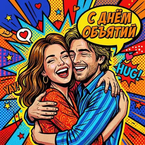 Бесплатная открытка ко Дню объятий — скачать картинку в хорошем качестве