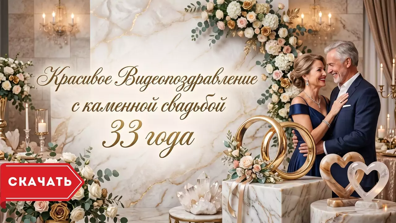 Видеопоздравление с Каменной свадьбой о доме из взаимного доверия на 33 года