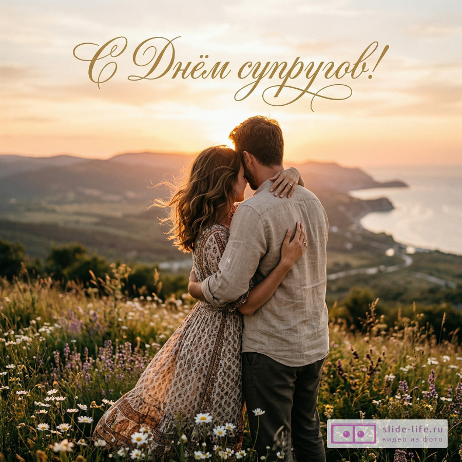 Поздравление с Днём супругов — нежная открытка для пары