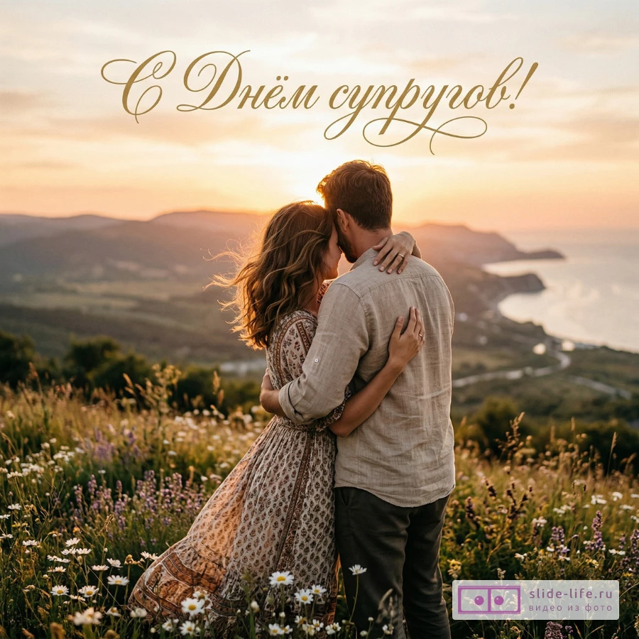 Поздравление с Днём супругов — нежная открытка для пары