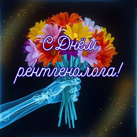 Необычная открытка с днем рентгенолога