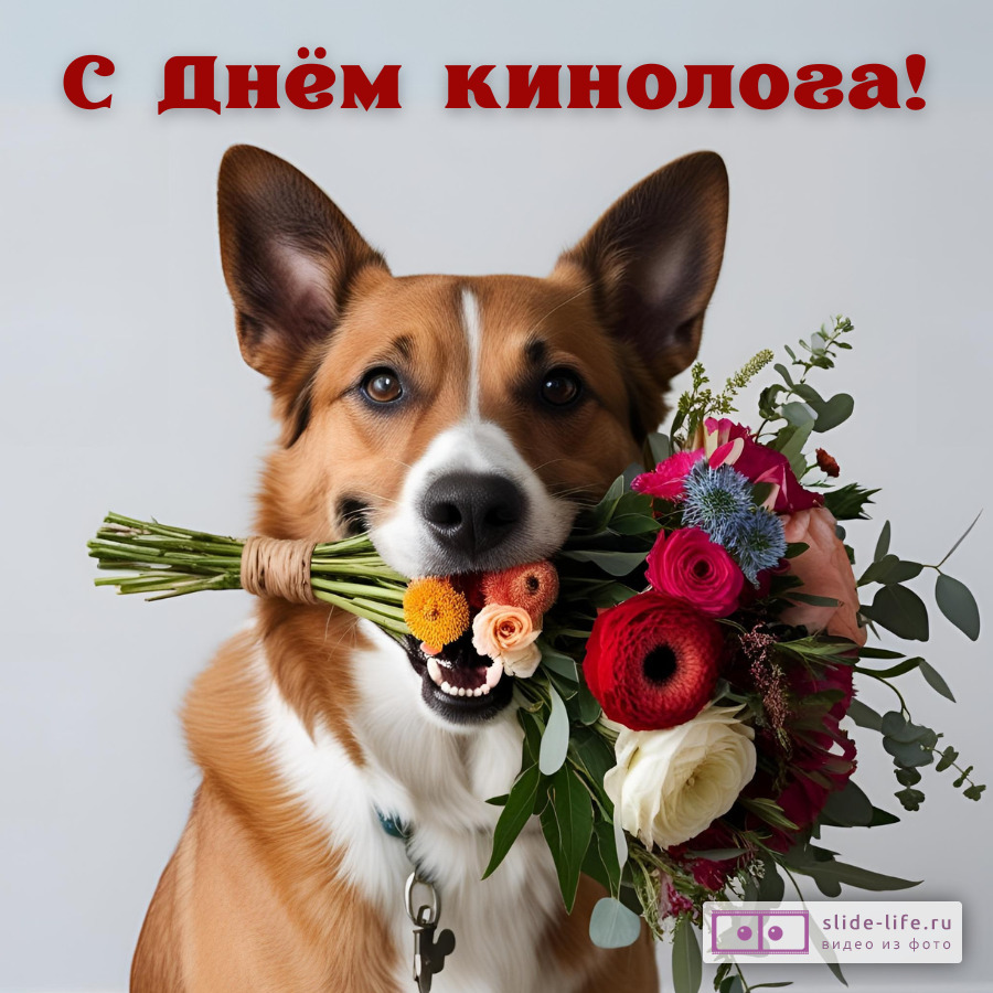 Красивая открытка с Днём кинолога