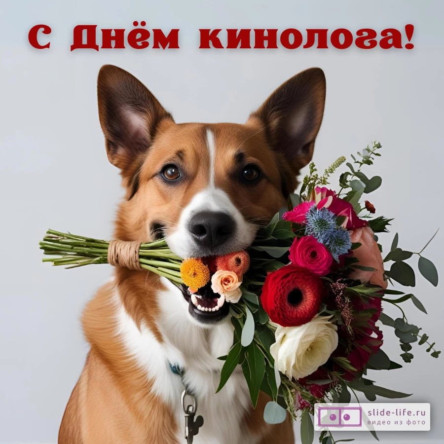 Красивая открытка с Днём кинолога