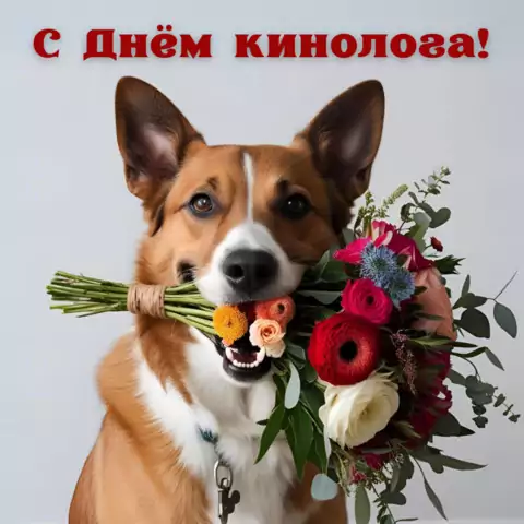 Красивая открытка с Днём кинолога