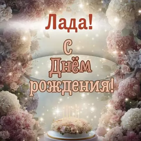 Лада, с Днём рождения! Красивая открытка