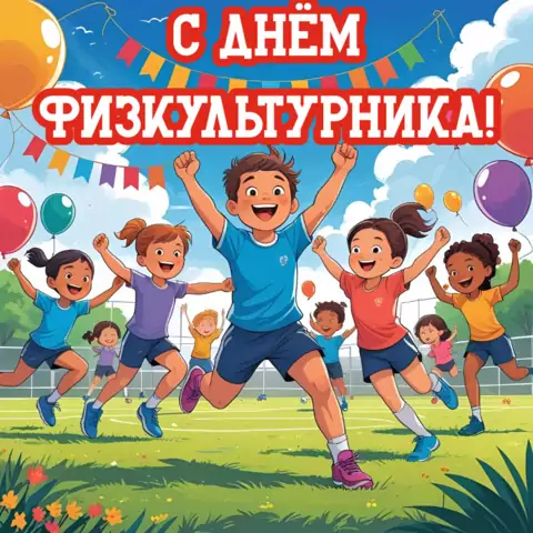 Открытка к дню физкультурника