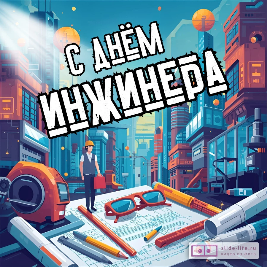 Красивая открытка с Днём инженера