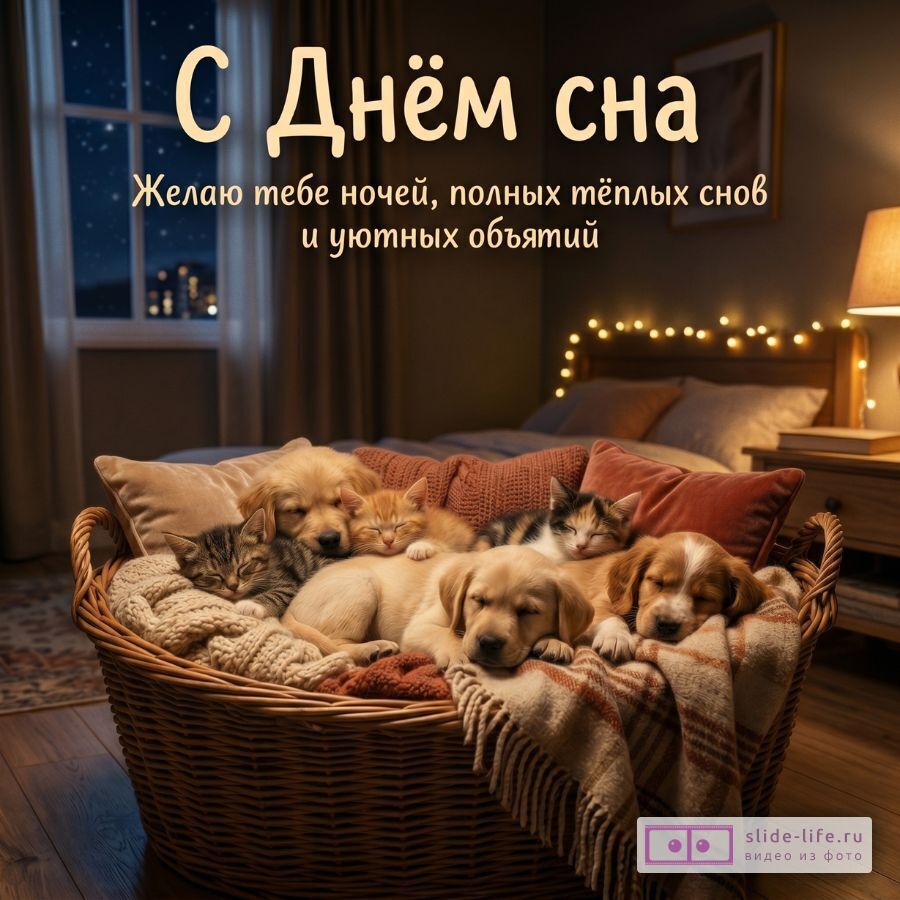 Красивая открытка с Днём сна