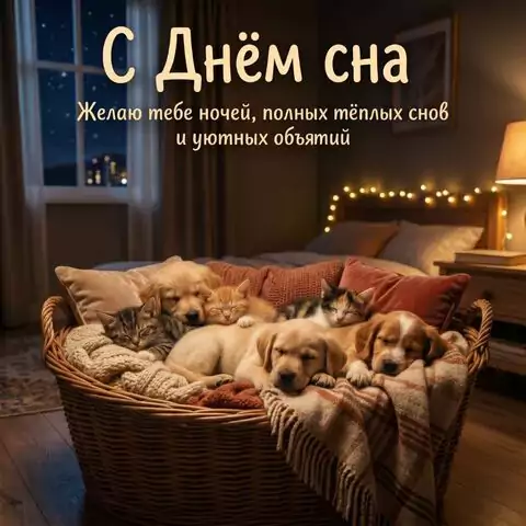 Красивая открытка с Днём сна