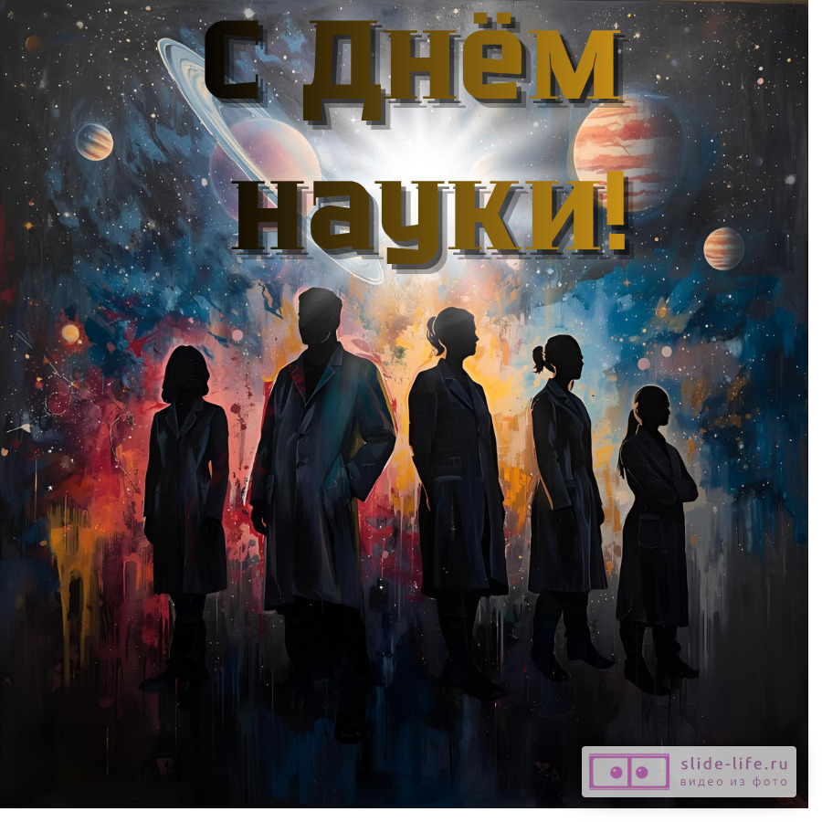 Открытка на день науки