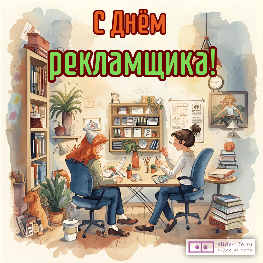 Красивая открытка с Днём рекламщика