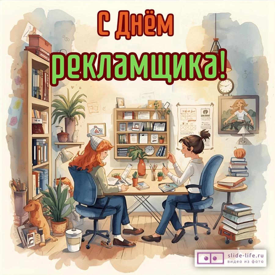 Красивая открытка с Днём рекламщика