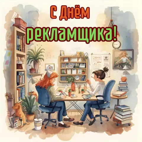 Красивая открытка с Днём рекламщика