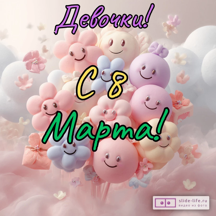 Открытка на 8 марта девочкам в школе