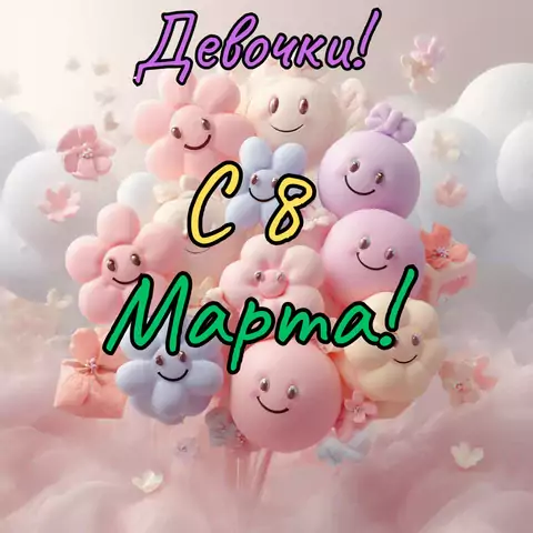 Открытка на 8 марта девочкам в школе