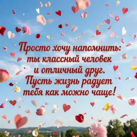 Пожелания другу Открытка с теплыми словами