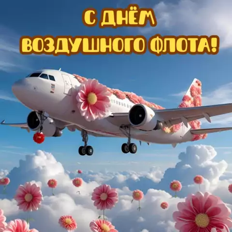 Оригинальная открытка с Днём Воздушного флота России