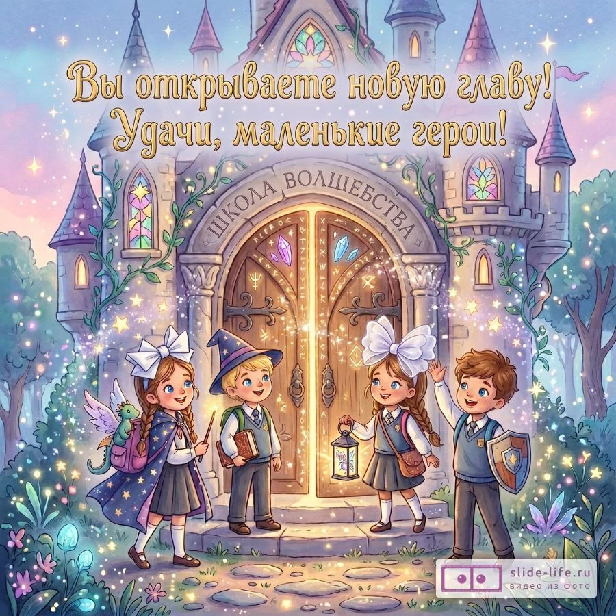 Поздравительная открытка выпускникам 4 класса — милые изображения с напутствием