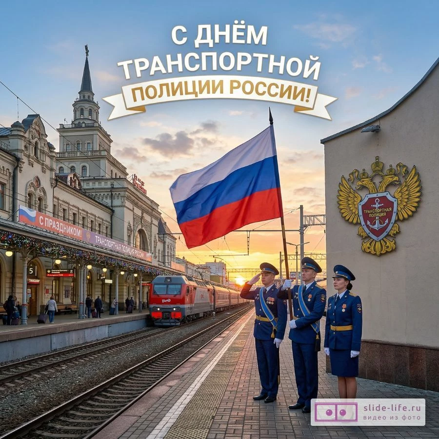 Красивая открытка с Днём транспортной полиции