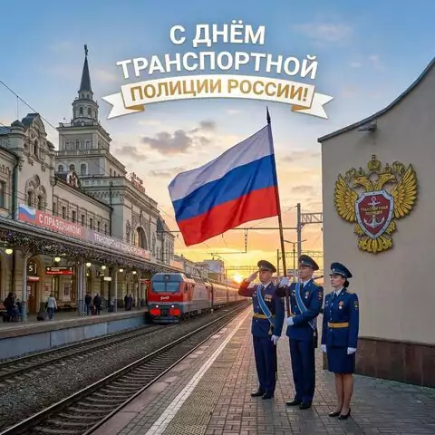 Красивая открытка с Днём транспортной полиции
