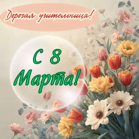 Открытка в школу от учеников на 8 марта