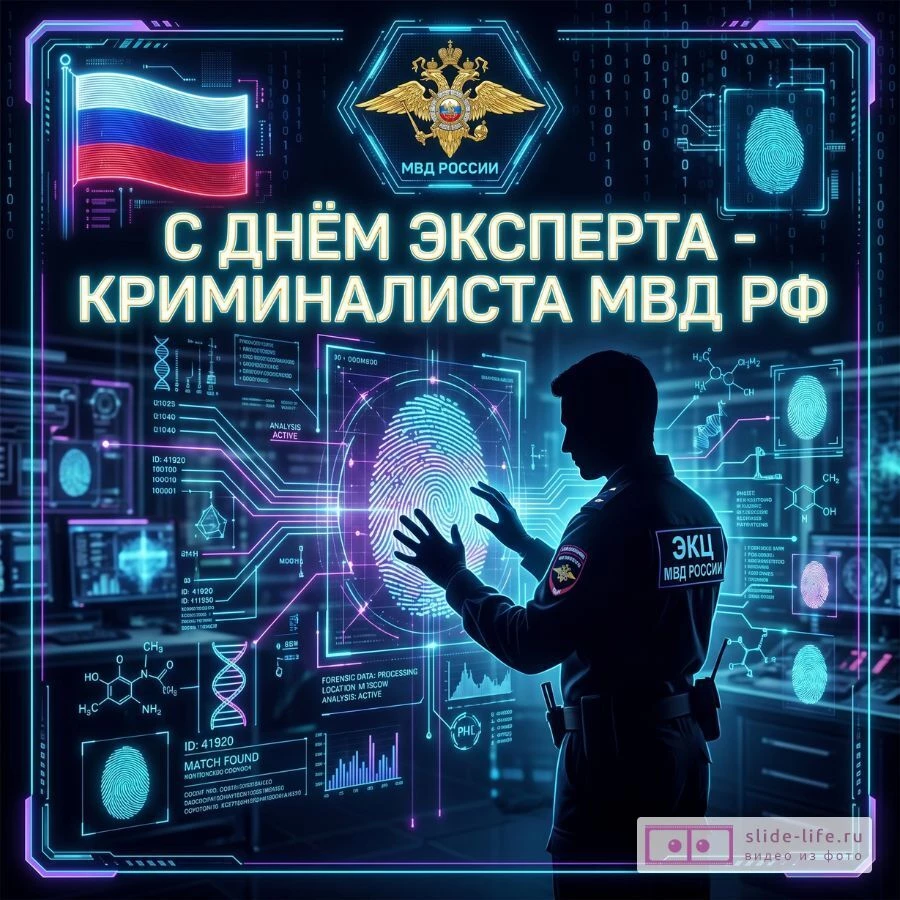 Поздравление с Днём эксперта-криминалиста — открытка с надписью