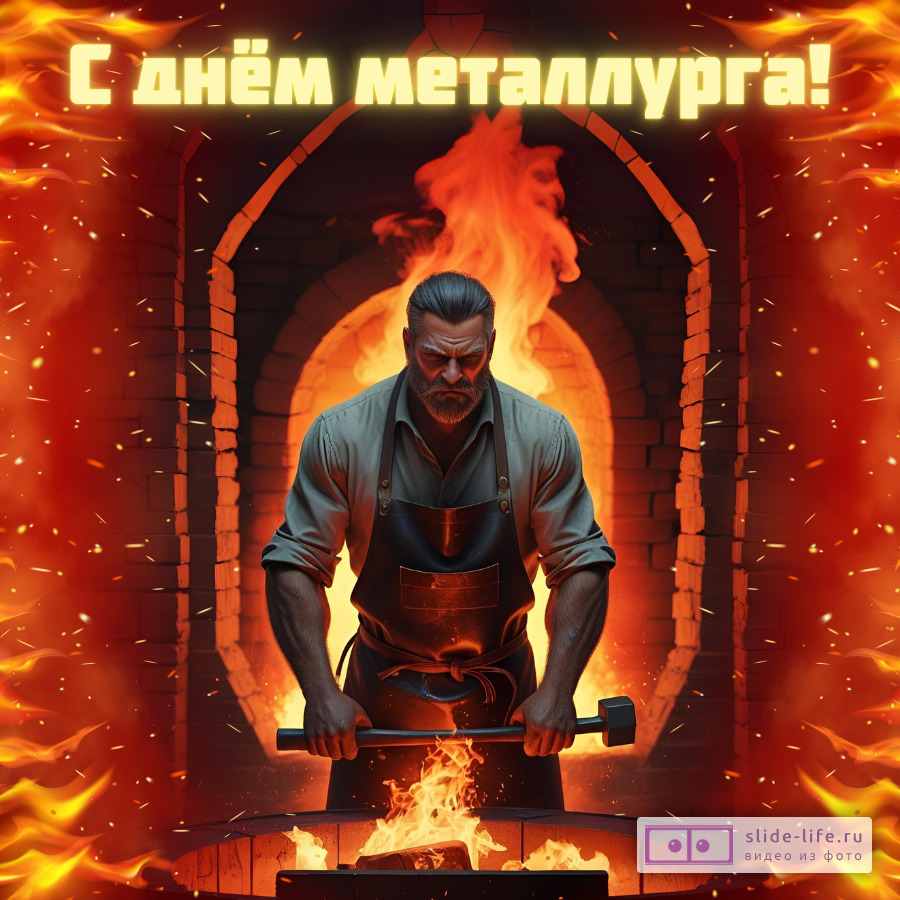 Красивая открытка с Днём металлурга