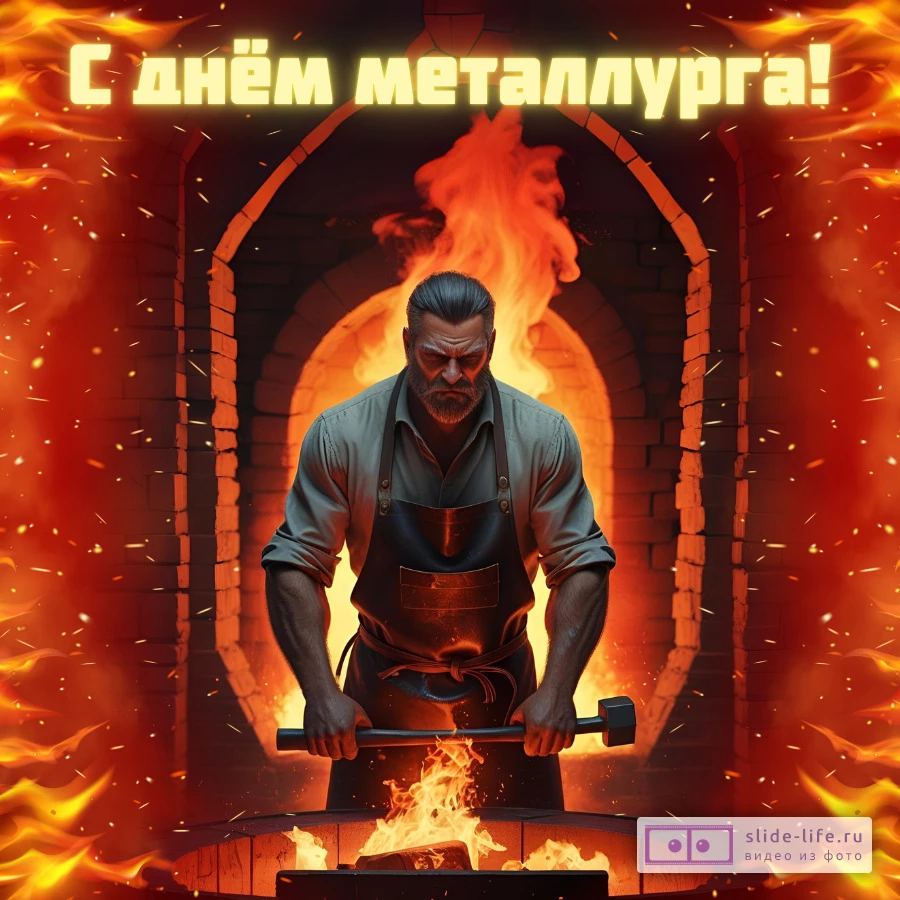 Красивая открытка с Днём металлурга