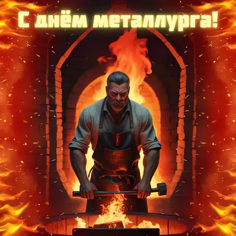 Красивая открытка с Днём металлурга