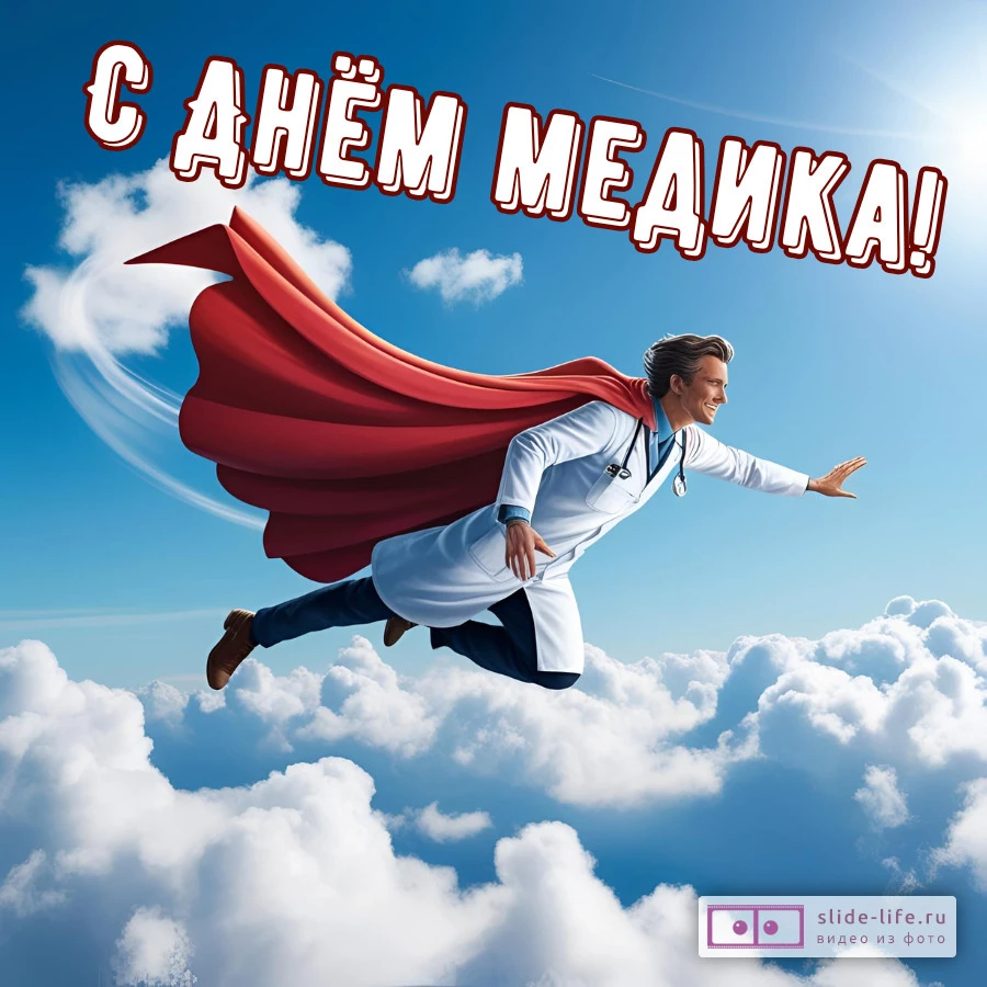 Необычная открытка с днем медика