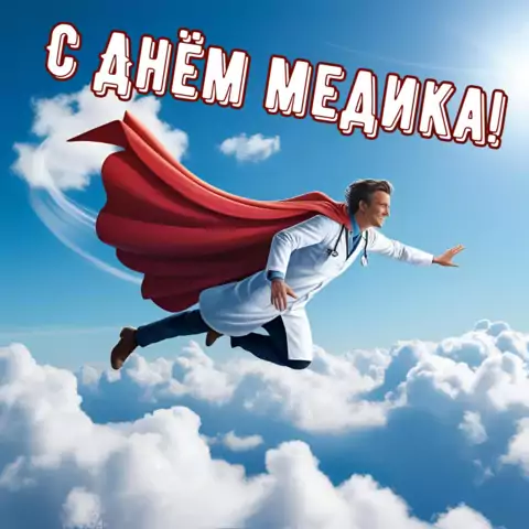 Необычная открытка с днем медика