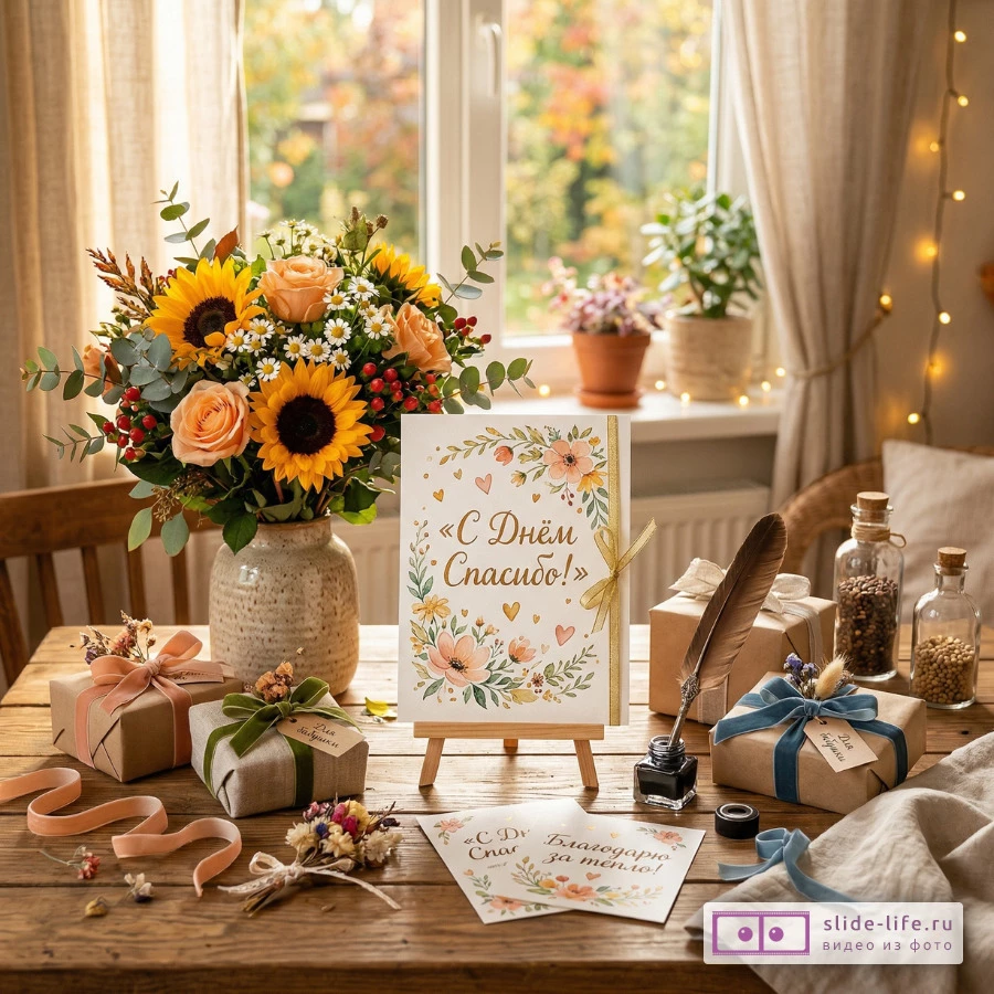 Открытка с днем спасибо