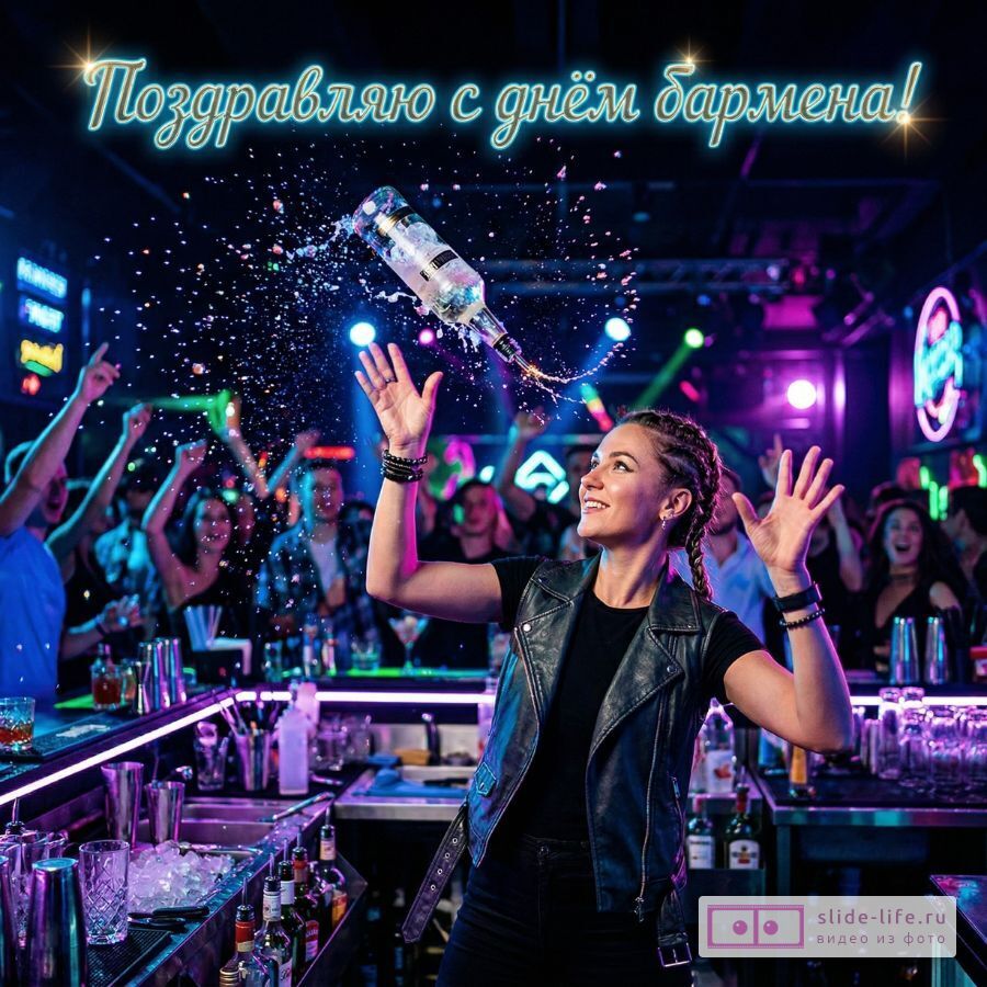 Поздравление С Днём бармена — стильная картинка для бармена